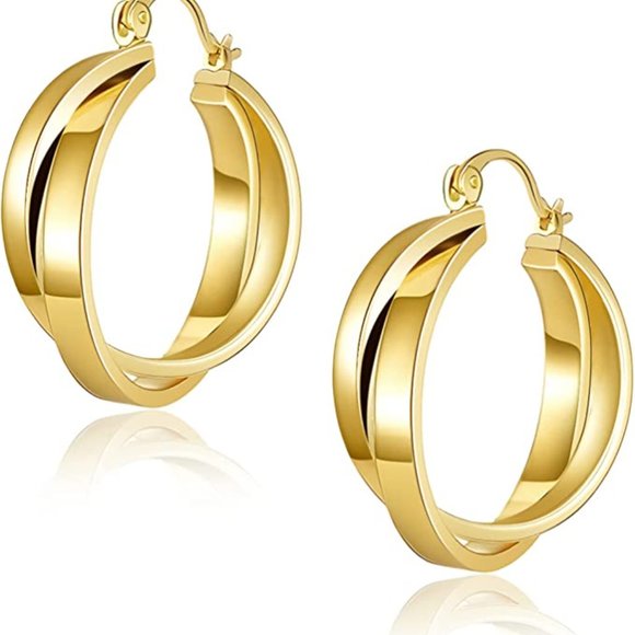 ★NEW ★ Anthro Double Hoops Earrings★ - Picture 5 of 5